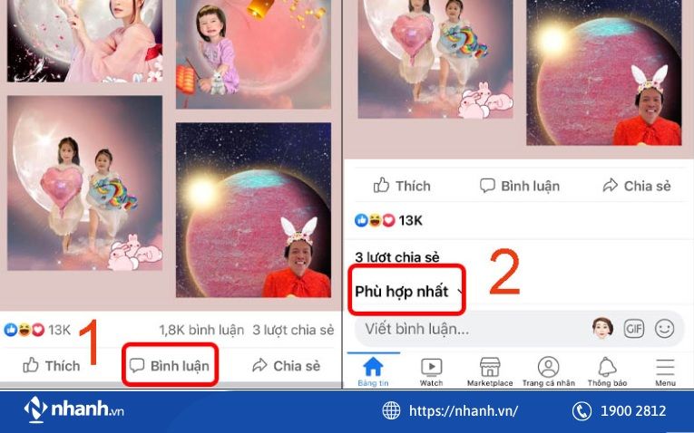 Cách hiện bình luận đã ẩn trên Facebook trên điện thoại