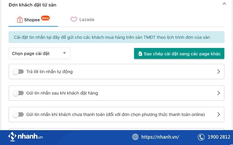 Phần mềm chatbot Shopee bằng Vpage 