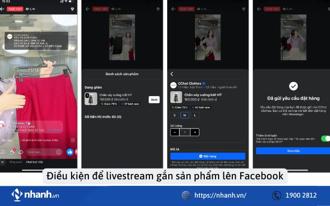 Điều kiện để livestream gắn sản phẩm lên Facebook