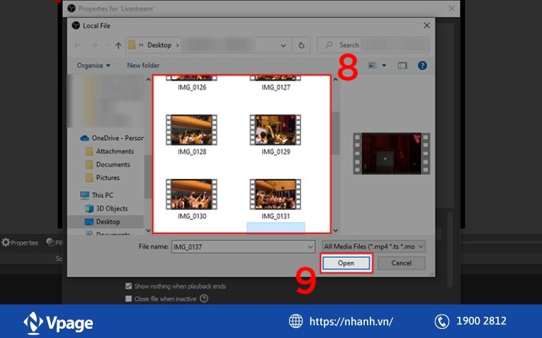 Chọn các video muốn phát lại