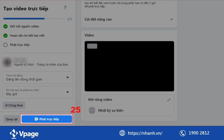 Qua Facebook chọn phát trực tiếp