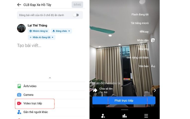 Cách livestream trên nhóm Facebook bằng Androi 2