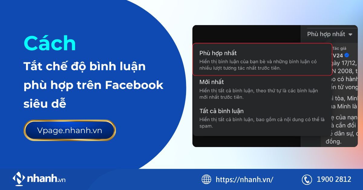 Cách tắt chế độ bình luận phù hợp trên Facebook siêu dễ