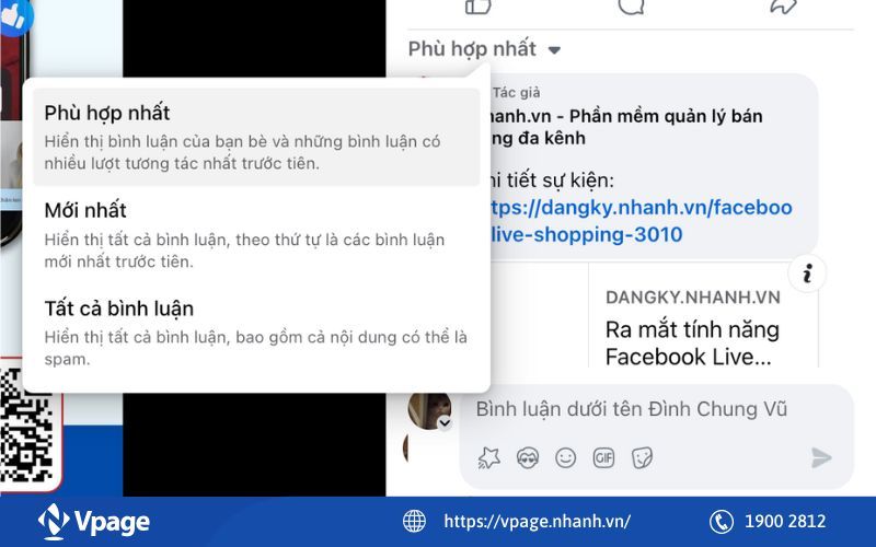 Ý nghĩa của chế độ Phù hợp nhất trên bài viết trên Trang Facebook