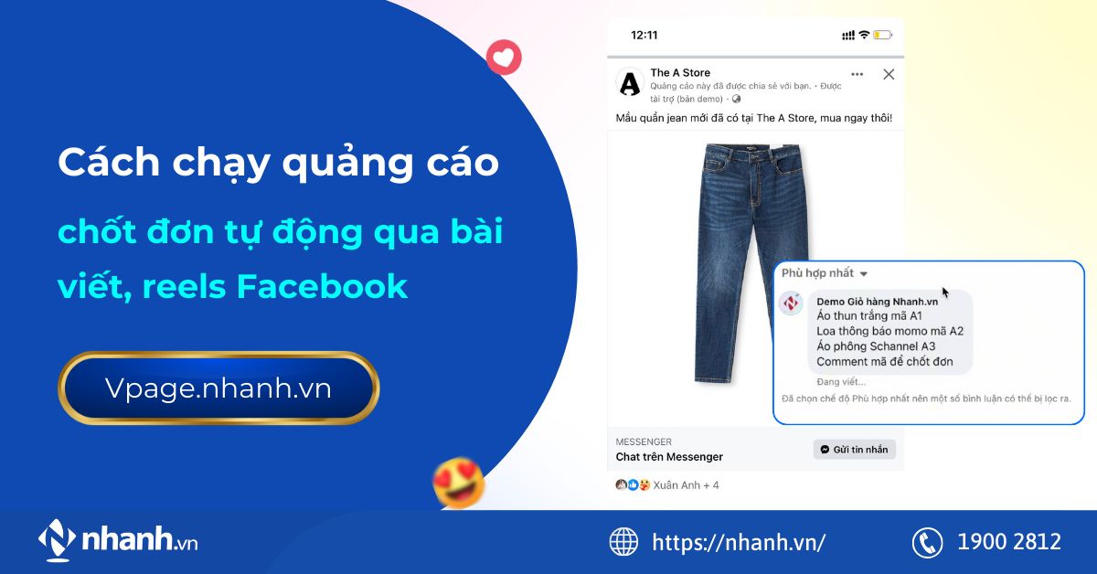 Cách chạy quảng cáo chốt đơn tự động qua bài viết, reels Facebook