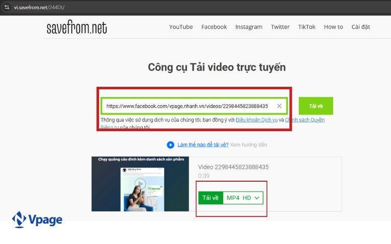 Cách lưu video trên Facebook bằng SaveFrom.Net