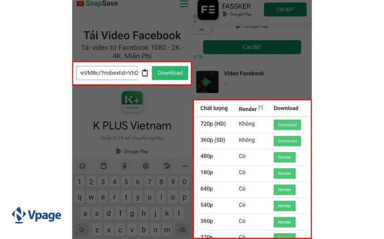 Cách lưu video trên Facebook bằng Snapsave