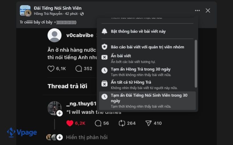 Tạm ẩn trong 30 ngày