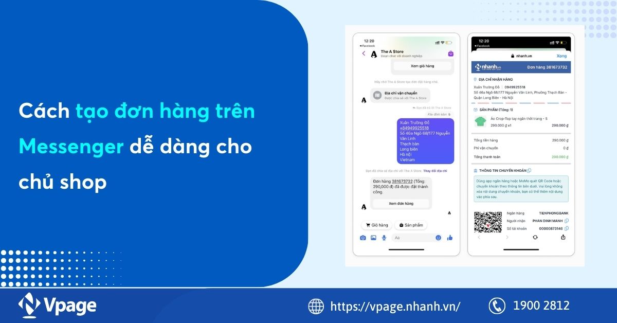 Cách tạo đơn hàng trên Messenger dễ dàng cho chủ shop