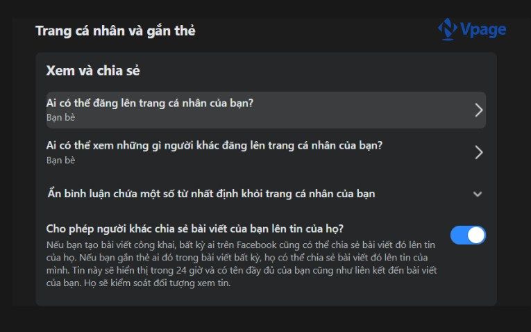 Chọn Ai có thể đăng lên dòng thời gian của bạn