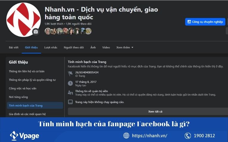 Tính minh bạch của fanpage Facebook là gì?