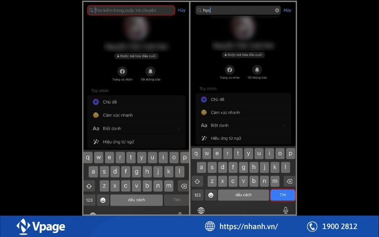 Cách xem lại tin nhắn từ đầu trên Messenger bằng khung tìm kiếm