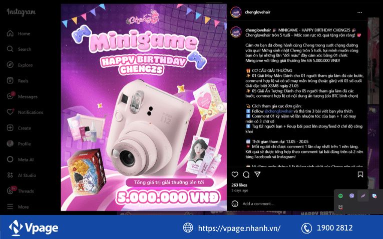 Tổ chức các cuộc thi trên Instagram