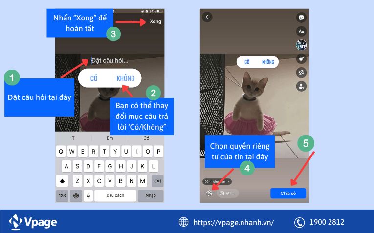 Cách đặt câu hỏi bằng sticker “Khảo sát” (Poll)