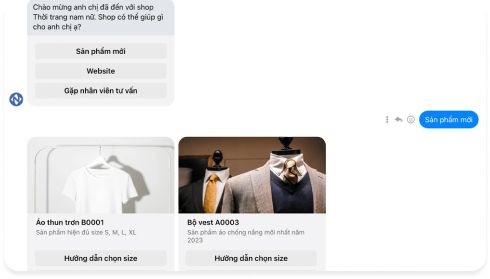 Mẫu tin nhắn trả lời nhanh khách hàng bằng Chatbot