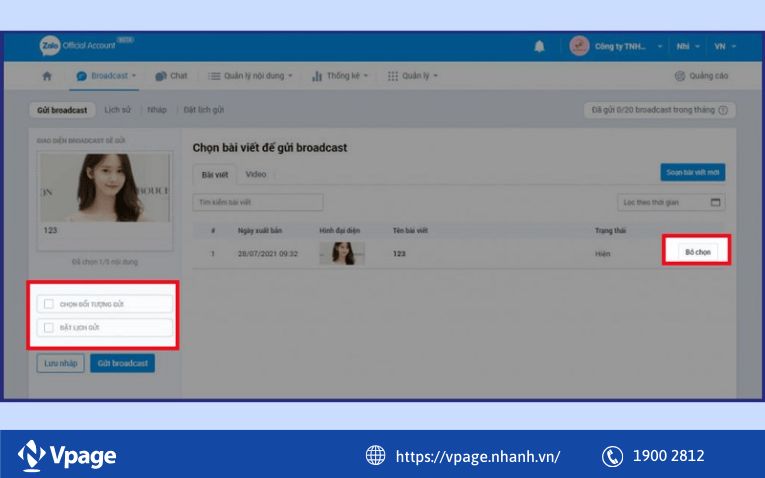 Gửi tin nhắn hẹn giờ bằng Zalo OA