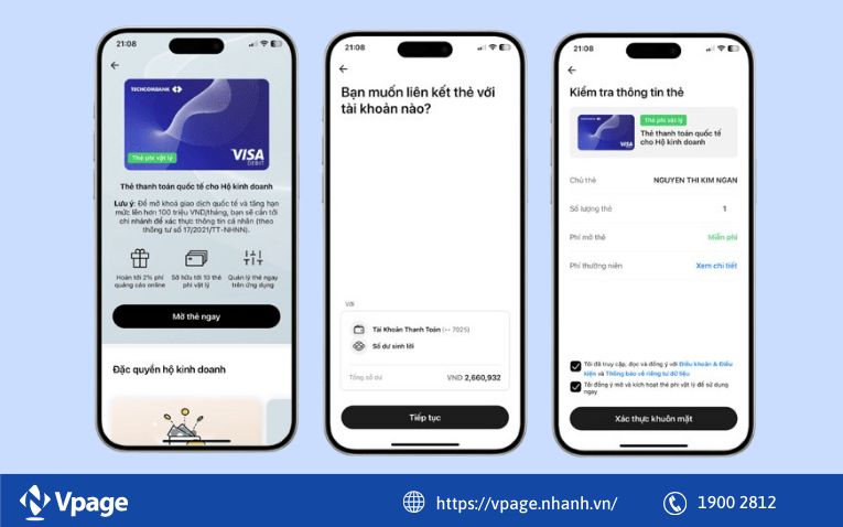 Cách mở thẻ Techcombank Visa Seller online