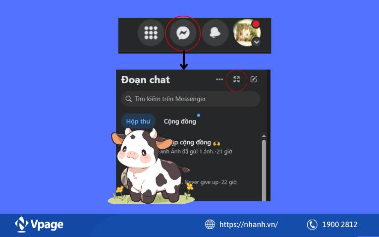 Nhấn vào biểu tượng mở rộng