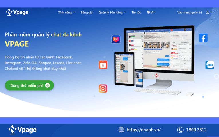 Vpage - Phần mềm quản lý chat đa kênh