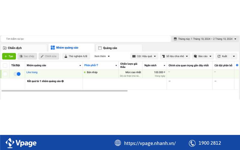Tạo chiến dịch quảng cáo