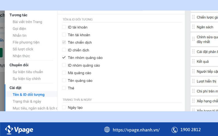  Tùy chỉnh cột để hiển thị ID
