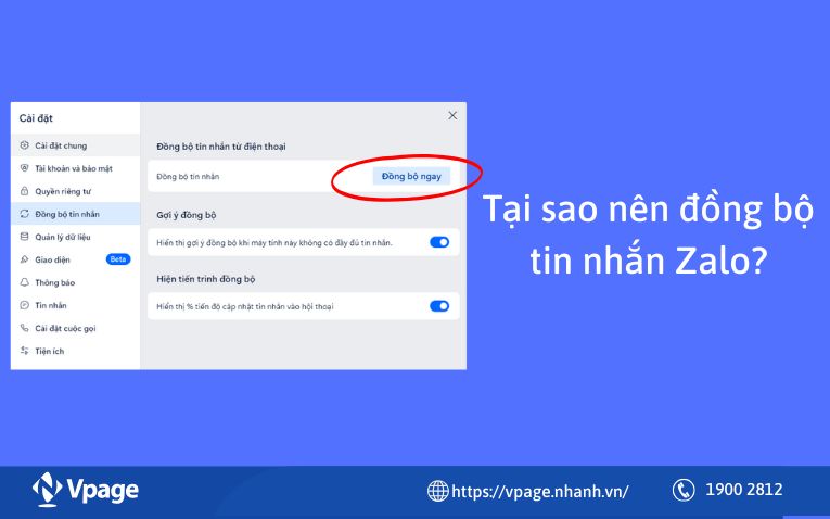 Tại sao nên đồng bộ tin nhắn Zalo?