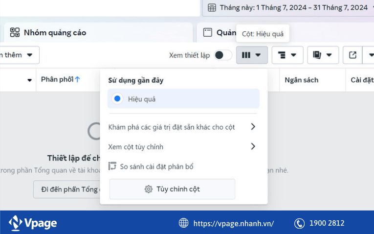  Tùy chỉnh cột để hiển thị ID