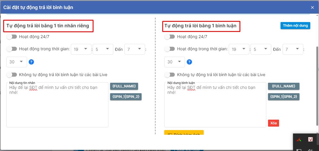 Hệ thống sẽ tự động gửi trả lời bình luận đến bằng một bình luận