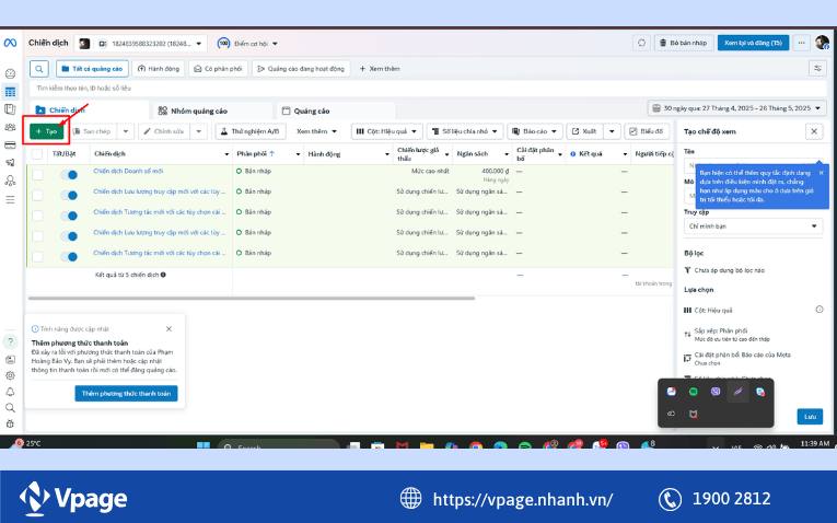 Cách đặt giá thầu trong Facebook Ads (qua Trình quản lý quảng cáo)