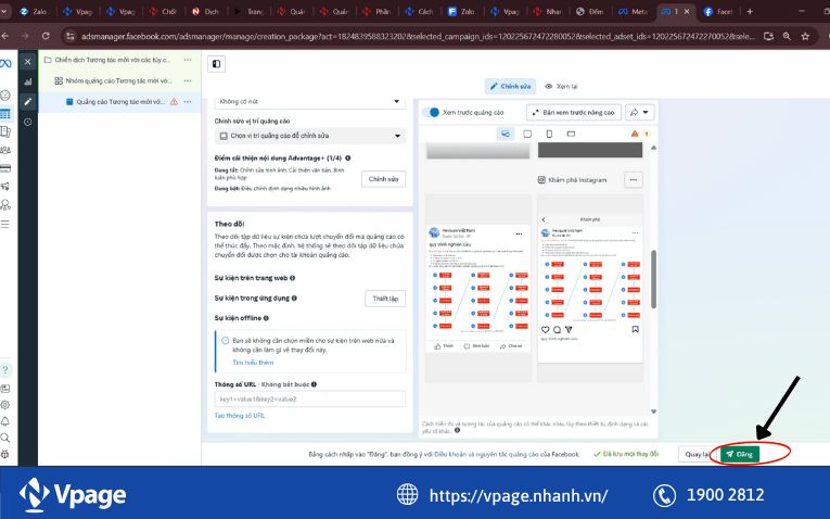 Tạo bài viết mới và cập nhật lại trong Ads Manager (Khuyến nghị)