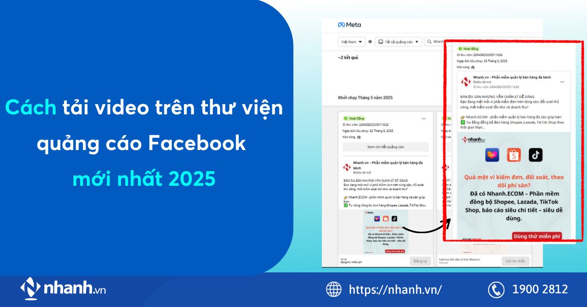 Cách tải video trên thư viện quảng cáo Facebook mới nhất 2025