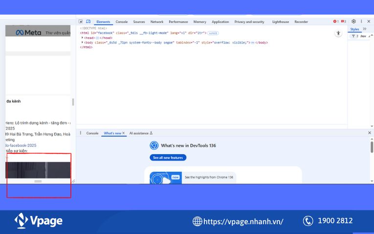 Giao diện lại hiện ra bên trái là bài quảng cáo có video, bên phải là một dãy mã code.