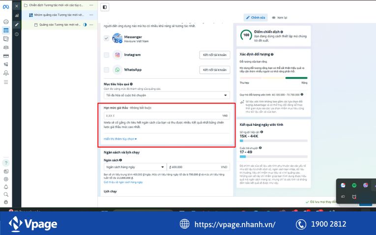 Cách đặt giá thầu trong Facebook Ads (qua Trình quản lý quảng cáo)