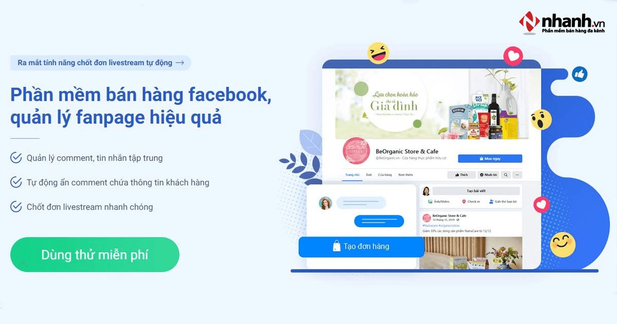 Phần mềm quản lý fanpage Sapo