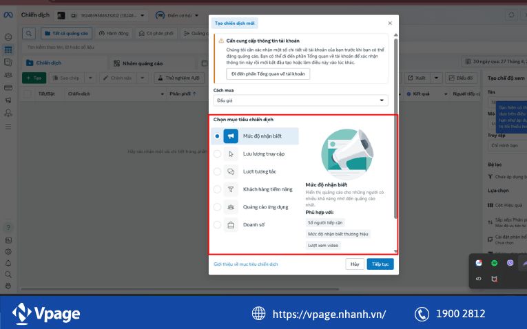 Cách đặt giá thầu trong Facebook Ads (qua Trình quản lý quảng cáo)