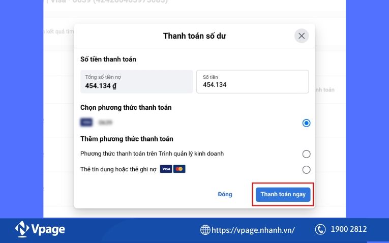 Vượt quá số dư tài khoản hoặc hạn mức thẻ