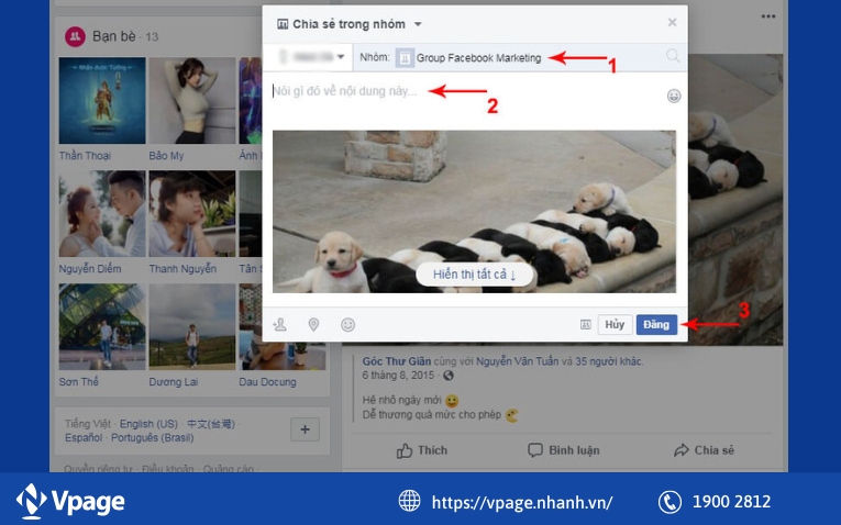 Cách đăng bài Facebook vào một nhóm
