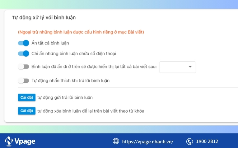 Tự động trả lời bình luận
