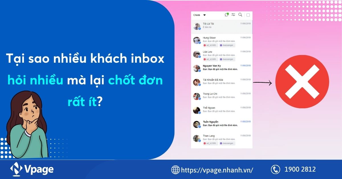 Tại sao nhiều khách inbox hỏi nhiều mà lại chốt đơn rất ít?