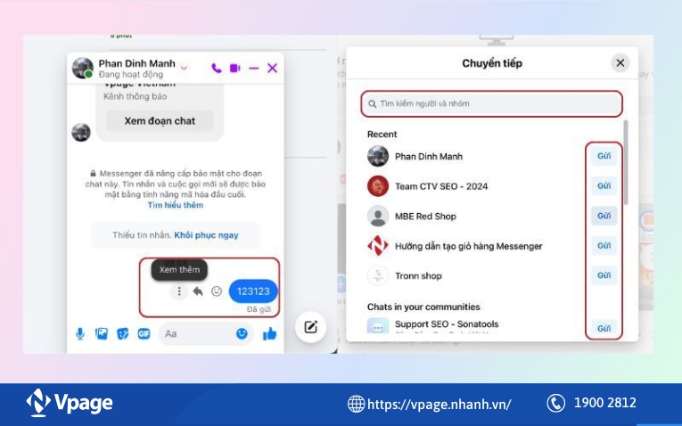 Gửi tin nhắn hàng loạt Messenger máy tính