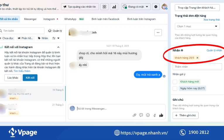 Chọn hội thoại cần gắn thẻ