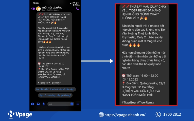 Ví dụ về một auto-reply thu hút