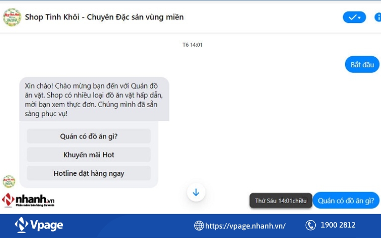Cài đặt tin nhắn nhanh để trả lời khách hàng