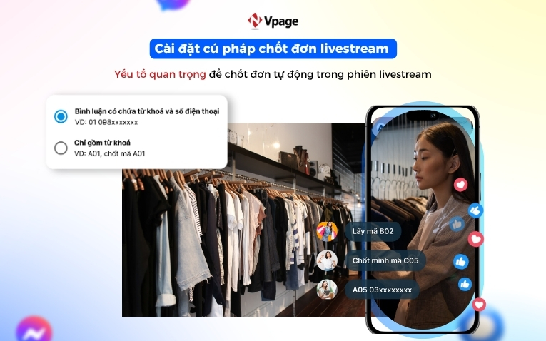 Cài đặt cú phát chốt đơn livestream