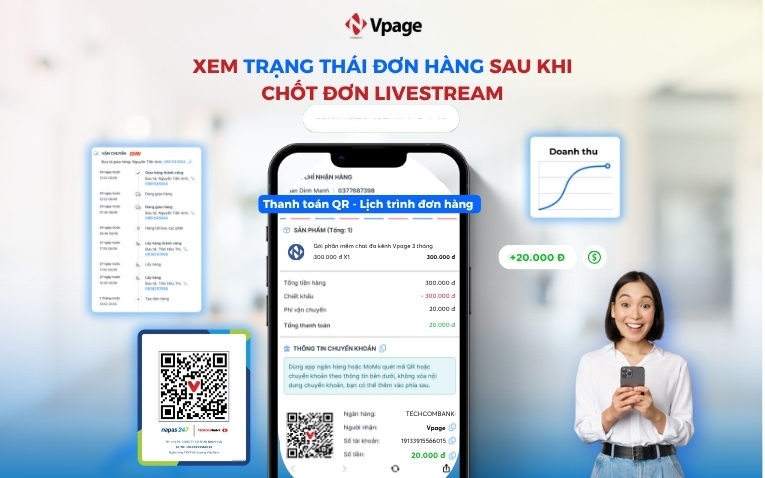 Xem trạng thái đơn hàng sau khi chốt đơn livestream
