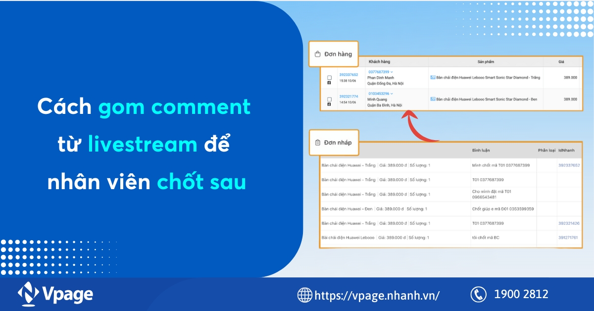 Cách gom comment từ livestream để nhân viên chốt sau