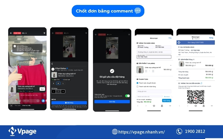 Chốt đơn bằng comment
