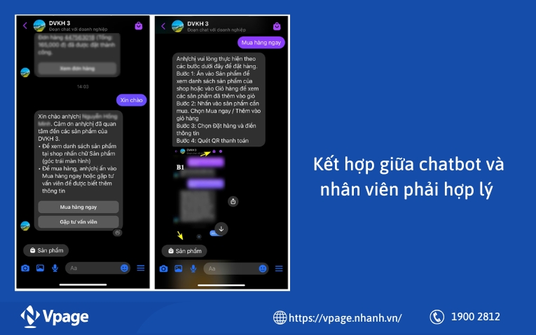 Kết hợp giữa chatbot và nhân viên phải hợp lý 