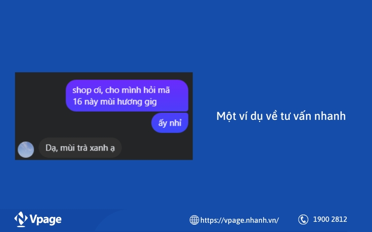 Một ví dụ về tư vấn nhanh