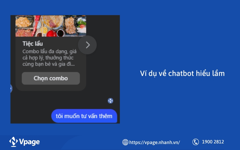 Ví dụ về Chatbot hiểu lầm